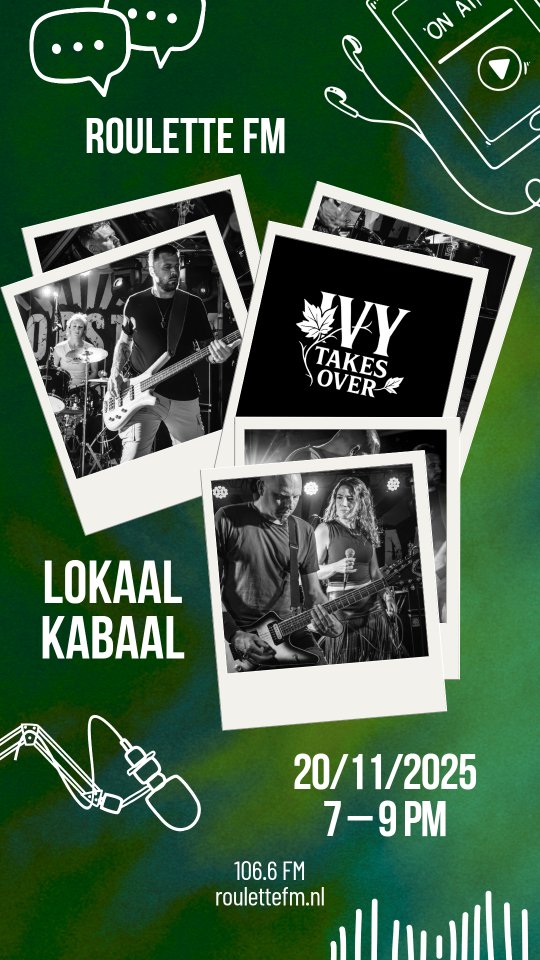 Ivy Takes Over gaat live on air bij Lokaal Kabaal op Roulette FM! 🎧🔥